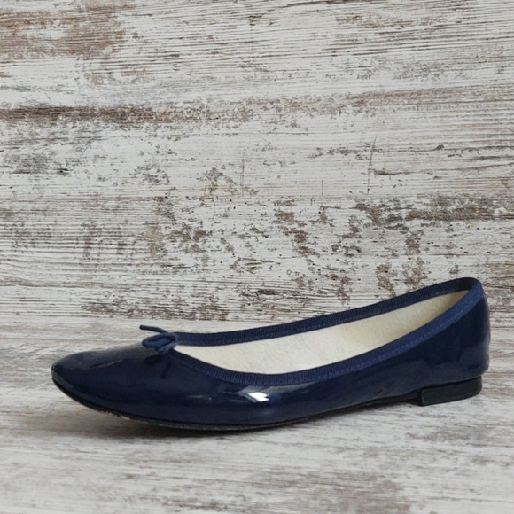 đŞSz 38 Repetto Blue Patent Leather Ballerina Flat - Picture 2 of 16